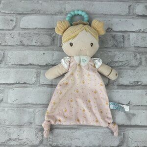 Douglas Baby Girl Doll Teether Lovey Security Blanket Pink w/Stars